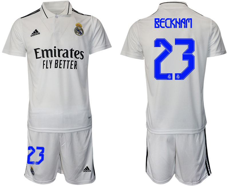 Men 2022-2023 Club Real Madrid home white 23 Adidas Soccer Jersey